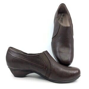 Abeo Nara Leather Shoes Slip On Bio System Brown Low-Cut Bootie 9.5 Narrow